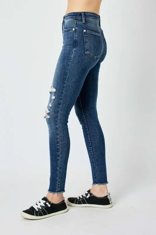 Judy Blue Full Size High Waist Distressed Skinny Jeans - Love Salve